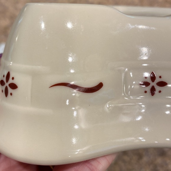 Longaberger Small Heart Vitrified Pottery Dish Red and Ivory - Picture 16 of 17